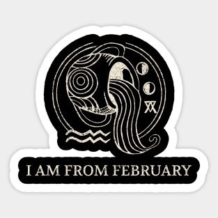 Born in February – Aquarius Zodiac Design Sticker